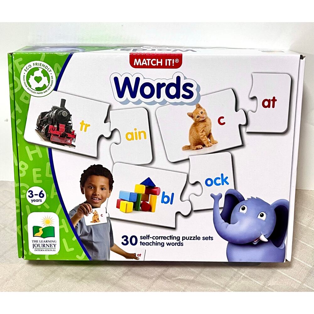 The Learning Journey Words Match It 30 self correcting puzzles alphabet